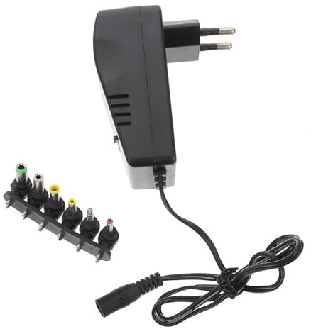 CHICAMPERA Adaptador de Corriente Ajustable 30W Cargador de Electrodomésticos Fuente de Alimentación 3v-12v Compatible Dispositivos Portátiles Protección contra Sobretensión Color Negro