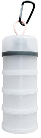 Ronyme Contenedor de proteínas apilable, 4 Unidades, portátil, práctico, para almacenar Alimentos, dispensador de proteínas para Oficina, Gimnasio, Fitness, Blanco