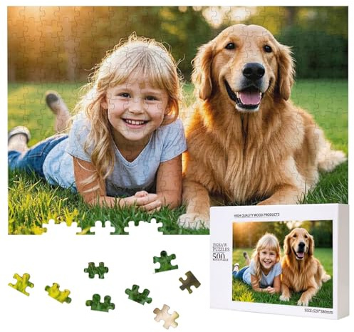 Custom Jigsaw Puzzle 300/500/1000 Pieces,Custom Puzzle from Pictures, Personalised puzzle from Photo,Personalised Jigsaw,Unique Gift for Family, Pet, Birthday, Wedding, Christmas (Horizontal-300pcs)