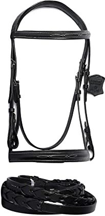 Wonder Care Äkta läder crossover | Crossunder English Bitless Bridle Headstall med tyglar ..