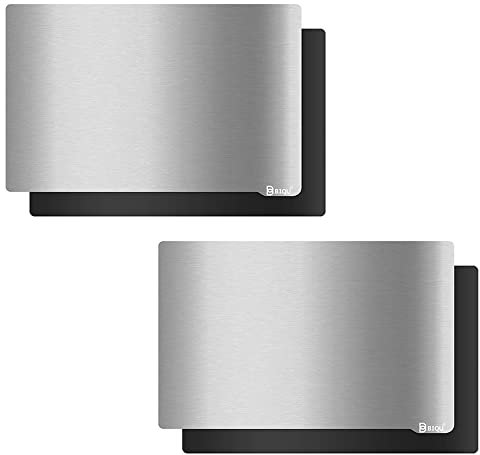 BIQU Pack of 2 3D Printer Platform, Flexible Steel Building Plate 135 x 75 mm Steel Building Plate with Magnetic Sticker for Saturn Resin 3D Printer