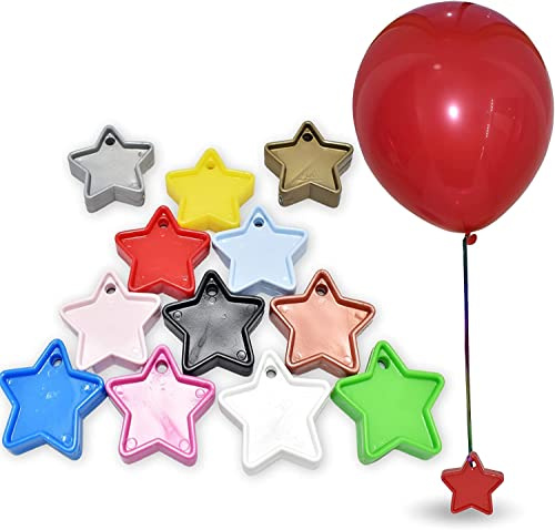 Gudfader stjärnformad ballong vikt plastballonger vikter återanvändbart helium färgglada ballongvikter för fester födelsedag firande dekoration (mix, paket med 12)