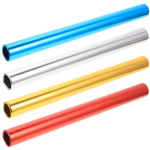 CORHAD 4Pcs Lightweight Relay Sticks Anti-skid Sports Accessories for Relay Races Training and School Competitions Durable and Professional Relay