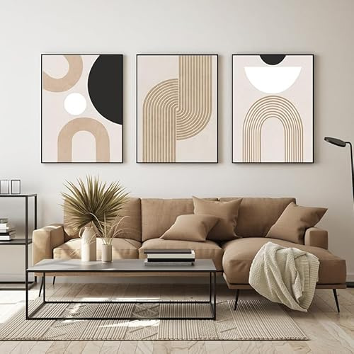 EPOKNQ Peinture d'art bohème, affiche abstraite moderne de décoration de maison, murale imprimée sur le mur de fond de la chambre et du salon, sans cadre (K10,50x70cm*3)