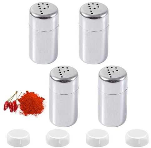 SoeUyd 4 Pezzi Saliera da Tavola, Set Sale e Pepe, Saliera e Pepiera, Utensili da Cucina per la Cucina di Tutti I Giorni, per Conservare Condimenti Solidi Come Sale, Zucchero, Pepe, Glutammato ecc