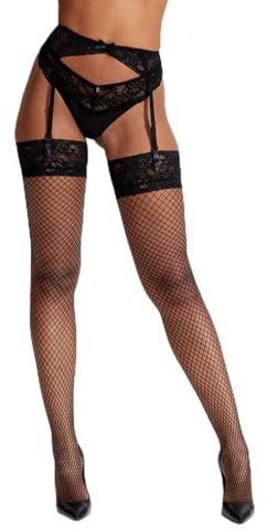 Ann Summers - Fashion Stocking & Suspender Set - Hold Up Stockings for Women - Matching Suspender Belt - Pull On Fastening - Black