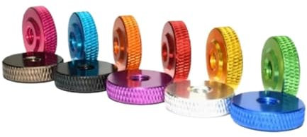5 Stück/10 Stück/bunte Aluminium-Rändelmutter, handfest anziehende Mutter M3 M4 M5 M6 M8(Gloden,M4 10pcs)