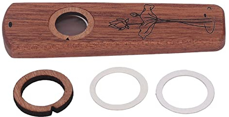 GRCFUMO Wood Kazoo, klassisches hölzernen einfach zu spielen Gitarre, Flöte hölzerne Spiel Gitarre Ukulele Begleitung Mundharmonica Membran Windinstrument (Ahorn) (Nussbaum) (Rosenholz) (Ebony Wood)