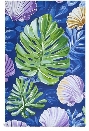 KLL Juego de 4 toallas de mano de hojas tropicales de color oscuro para cocina, paños de limpieza de microfibra (prop2) (prop3), rústico, grande, granja, 28 x 18 pulgadas