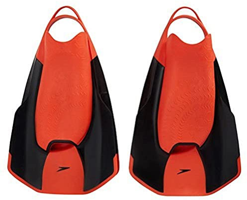 Speedo Unisex Adulto Fastskin Kickfin Pinne, Nero/Siren Rosso, 3-4