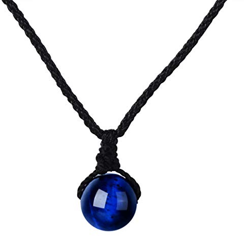 Yumilok Frauen Damen Mädchen Halskette Schwarz Cotton Cord Halsband mit Kristall Anhänger Geschenk für Mutter Freundin