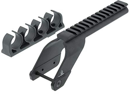 UTG Unisex – Erwachsene 590M Mag-Fed Optic Mount, 12 Gauge Montageschiene, schwarz, one Size