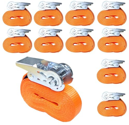10 x Spanngurt 1tlg. 6m 800 daN Orange