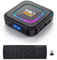 Boîtier TV Android 13.0, HK1 RBOX 4 Go de RAM 128 Go de ROM RK3528 Quad-Core WiFi6 2,4 GHz/5,8 GHz BT5.0 8K HDR10+ Ultra HD USB 3.0 avec mini clavier sans fil 2,4 GHz