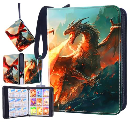 Album Carte Collezionabili - 50 Pagine 9 Tasche per Pagina, Contiene 900 Carte, PU Raccoglitore con Cerniera da Collezione