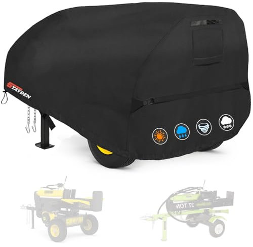STAYDEN Log Splitter Cover Waterproof 1200D ,Tear Resistance Wood Splitter Cover, All Wather Proof 15-45 Ton Log Splitter Accessor