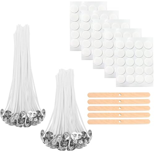 Kerzendochte für Kerzen, 100stk Kerzendocht Set Cotton Dochte für die Kerzenherstellung Candle DIY - 10 und 15cm
