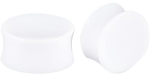 Decentraland 2 Stück Weiß 40 mm Acryl Tunnel Double Flared Plugs Ohrringe Dehnstäbe Ohrstöpsel Ohrplugs Septum Piercing Ohr Dehnstäbe Expander Körperschmuck Frauen Damen Herren