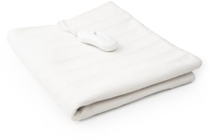 CELLUSTOP Couverture chauffante pour lit Simple - Surmatelas Chauffant Electrique 1 Personne - Chauffe Lit - Télécommande - 3 Niveau de température - 150 x 80 cm - 60 Watts - Blanc