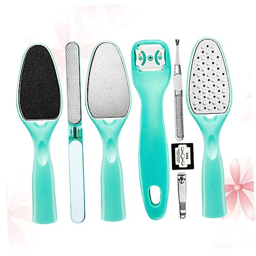 Professionelles Pediküre 8 Stück Metall Kunststoff | Fußraspel, Hornhautentferner, Nagelfeile und Nagelknipser für Zuhause und Salon