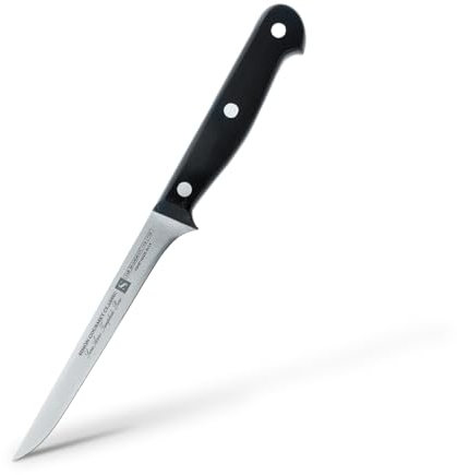 Cuchillo Deshuesar Profesional 15cm Simón Gourmet Classic - Fabricado en España, Cuchillo para Jamón, Ideal para Aves y Jamón, Hoja Enteriza de Acero Troquelado, Mango Ergonómico de Fibra Negra