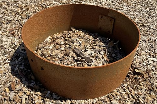 Rasenkanten Baumring Cortenstahl 3 mm - Ø 37 x 20 cm Höhe Mähroboter Mähkante für Bäume und Sträucher