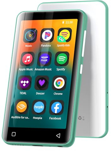 innioasis 80GB MP3 Player with Bluetooth and WiFi, MP3 Player for Kids with Spotify, Spotify Kids, Pandora, Audible, 4.0 Touch Screen Music Player with Parental Controls, Up to 1TB Green