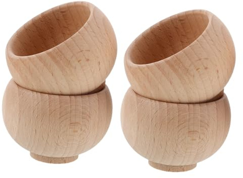 Uonlytech Base de Alfiletero Japonés de Madera, Cuenco Decorativo para Coser y Hacer Ganchillo, 4 Piezas para Manualidades