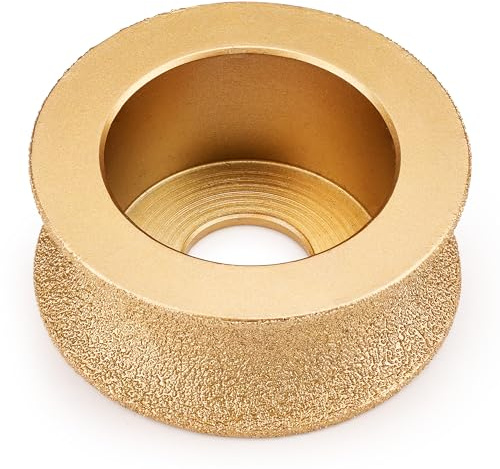 Sbestily 73mm Bullnose Grinding Wheel 25mm Diamond Profile & Porcelain Tile | Vacuum Brazed Diamond Edge Profiling Wheel for Granite, Marble, Quartz. Wet/Dry Use for Angle Grinder, Tile & Ceramic.