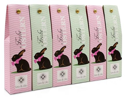 Leo & Lilo Handcreme Geschenkset Kleiner Ostergruß - 6 einzeln verpackten Naturkosmetik zertifizierten Handcremes - Intensive Pflege für trockene Hände - 6 x 20 ml