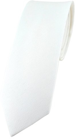 TigerTie schmale Designer Krawatte in einfarbig Uni - 100% Baumwolle - Krawattenbreite 6 cm