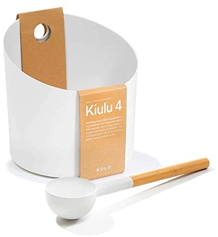 Set> Kolo Sauna Kübel 3 + Kelle, weiß/Saunakübel/Saunaset