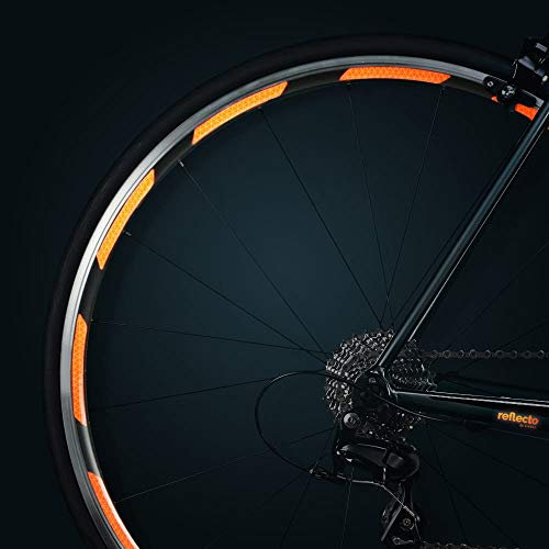 Reflektoren-Aufkleber für Fahrradfelgen - 24 Streifen im Set - optimal für 27,5 bis 29 Zoll Felgen - Neon-Farbe Gelb oder Orange - Felgensticker tagleuchtend
