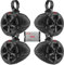Pyle Waterproof Off-Road Speakers with Amplifier - 4Inch 1500W 4-Channel Marine Grade Wakeboard Tower Speakers System Full Range Outdoor Audio Stereo Speaker for ATV, UTV, Quad, Jeep, Boat PLUTV44CH