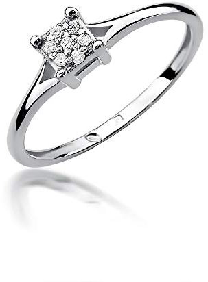 Damen Solitär Versprechen Ring Verlobungsring Antragsring 585 14k Gold Weißgold natürlicher echt Diamant Brillanten