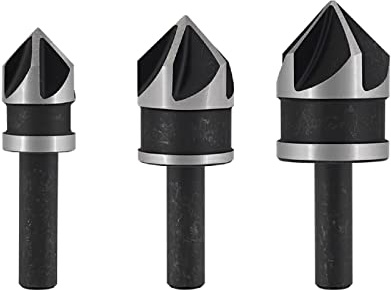 3/6 pezzi HSS smusso svasatore svasatore punta da trapano 1/4 esagonale gambo tondo 90 gradi legno smussatura taglierina,Un set 12-16-19