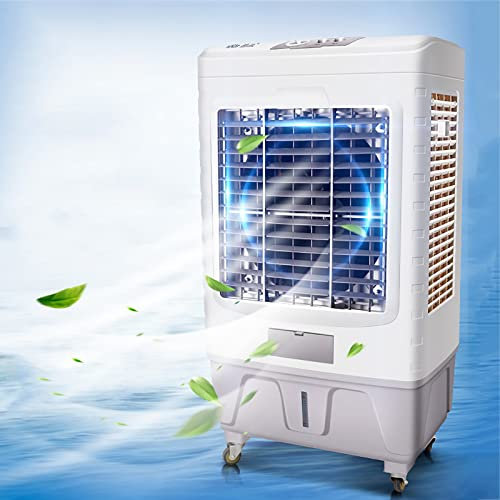 Evaporative Cooler, Portable Evaporative Air Cooler with 3-speed Wind Speed, 70° Swing, 2 Ice Packs, for Backyard Garage Outdoor Commercial