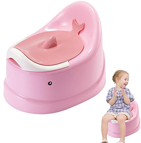 GIMOCOOL Pot Bebe Toilette Toilette Bébé Pot Bebe avec Bol Amovible Pot portable pour l'apprentissage de la propreté pour les enfant Pot De Bébé Ergonomique Antidérapant et Facile à Nettoyer Rose