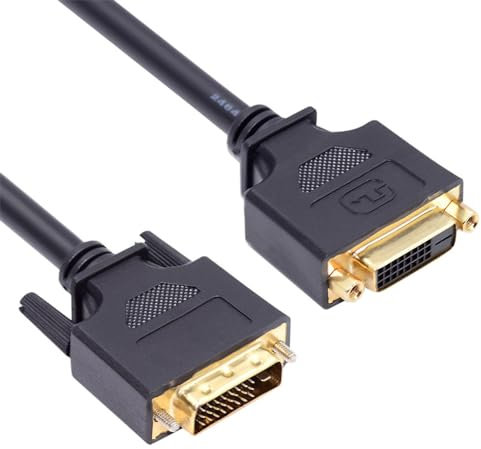 cablecc Cable de extensión DVI a DVI 24+1 macho a hembra DVI-D de doble enlace para monitor tarjeta gráfica de 50 cm