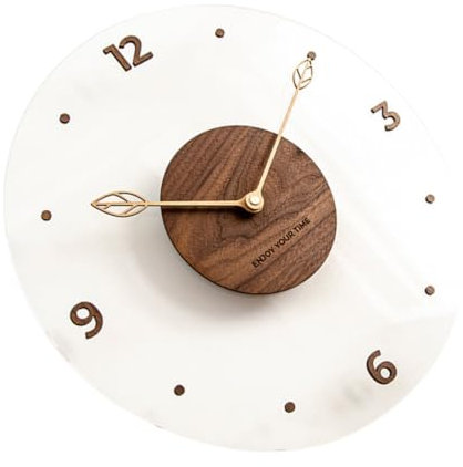 MAGICLULU 1 Satz Wanduhr Wandstanzfreie Uhr Wohnkultur Wohnzimmer Uhr Holzdekor Holzstanzfreie Uhr Wohnakzente Dekor Digitaluhr Dekoration 3D Wandbehang Ländlich Acryl