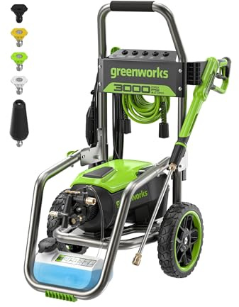 Greenworks Pro Brushless 3000 PSI (CSA Certified) 2.0 GPM Max / 1.1 GPM Electric Pressure Washer (Foldable Handles, Rugged Steel Frame, 25 FT Hose, 35 FT GFCI Power Cord)