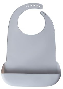 halit Adult Bibs, 1 Pcs Bibs for Adults, Washable Dirty-Proof Silicone Bibs with Pocket, Reusable Adult Bibs for Elderly Washable for Elderly Senior, Adult(Grey)