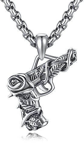 DAYLINLOVE Gun Urn Halsketten für Asche Halskette 925 Sterling Silber Gun Memorial Anhänger für Asche Halskette für Frauen Männer