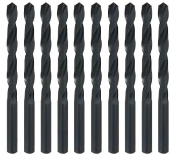 Misuyue Punte per trapano in metallo HSS da 2,5 mm, 10 pezzi, set di punte elicoidali, adatte per rame, alluminio, ferro, plastica, legno