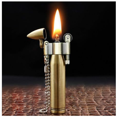 UWCORAHDO Vintage Trench Kerosin Feuerzeug, Tragbares Metallfeuerzeug nachfüllbar, Geschenk for Ehemann Vater (Kraftstoff Nicht enthalten)(A- Rocket)