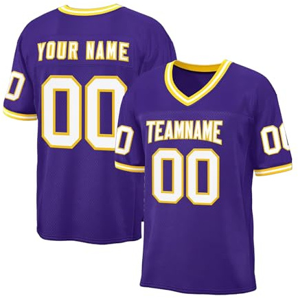 Personalisiert Fußballtrikot Kurzarm American Football Trikot Trainingkleidung Name/Nummer/teamname/Logo Sporthemden Sports Sweatshirts Mode Tops Modern Sportuniform Shirts 3-7