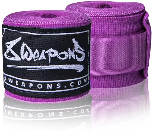 8 WEAPONS Boxbandagen Halbelastisch, Ideal für Training und Wettkampf, Verstärkter Klettverschluss, Bandagen für Muay Thai, K1, Boxen, MMA und Kickboxen