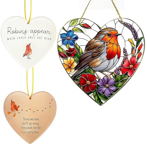 3PCS Robin Gifts, Robin Gifts for Women, Memorial Garden Ornaments, Garden Gifts for Women, Grave Ornaments, Home Decor for Bird Lovers, Souvenir for Relatives, Friends