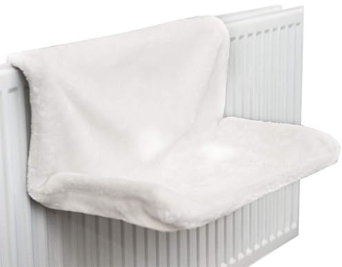 Lit de radiateur pour Chat - Lit Confortable pour Chauffage - Tissu Peluche - Hamac pour Chauffage - Lit Suspendu pour Chat - Cadre en métal Stable - Tissu en Peluche Pliable