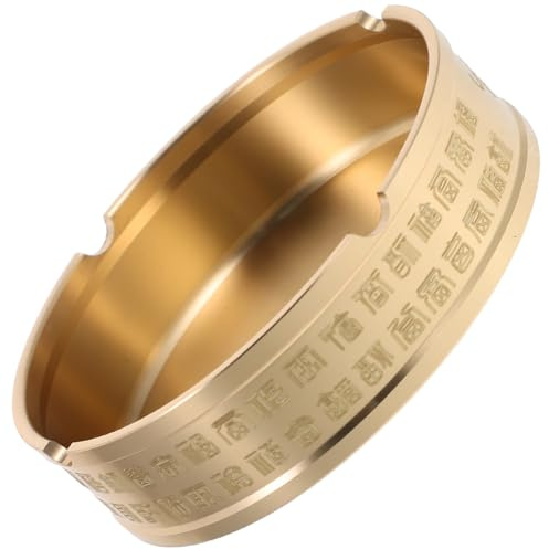 EXQUIMEUBLE Brass Ashtray Stylish Retro Design with Break Resistance and Ash Dropping Prevention for Home and Bar Use Suitable for Living Room and Office Decor